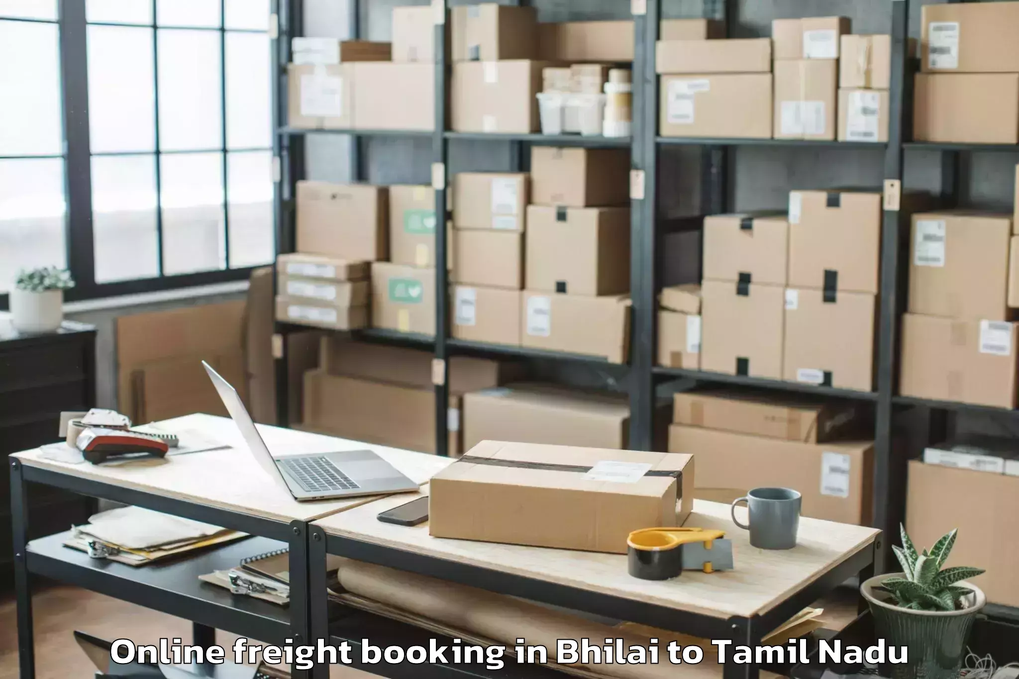 Comprehensive Bhilai to Vadakku Viravanallur Online Freight Booking